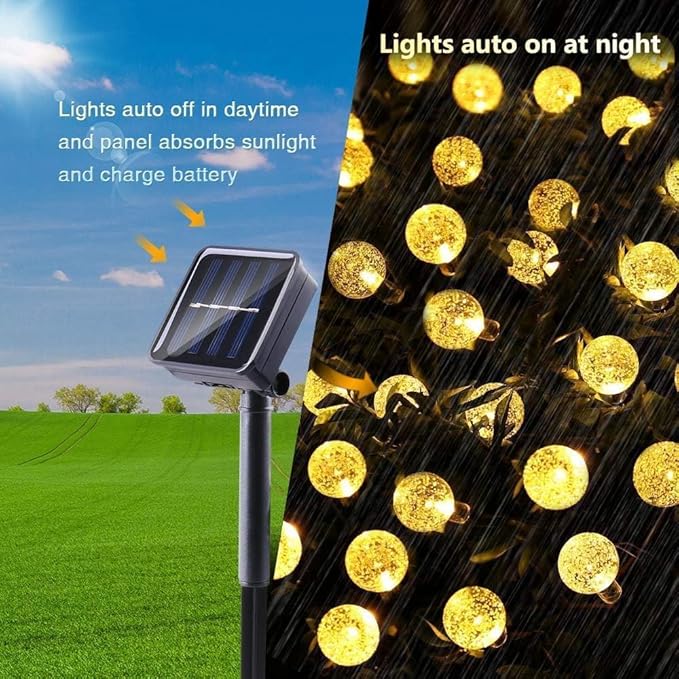 Toodour Solar String Lights Outdoor Waterproof, 36ft 60 LED Globe String Light - Image 3