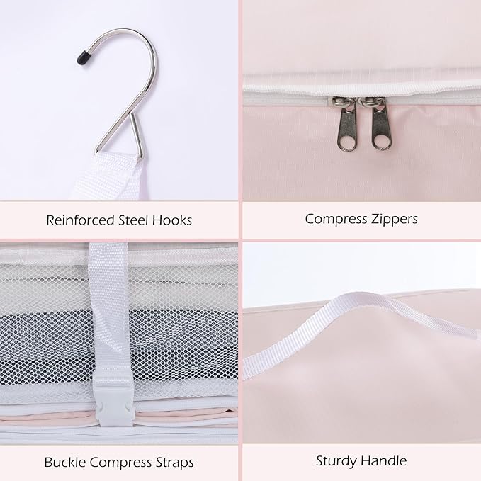 Surblue Hanging Shelves Travel Storage Bag Compression Packing Cube - Image 6