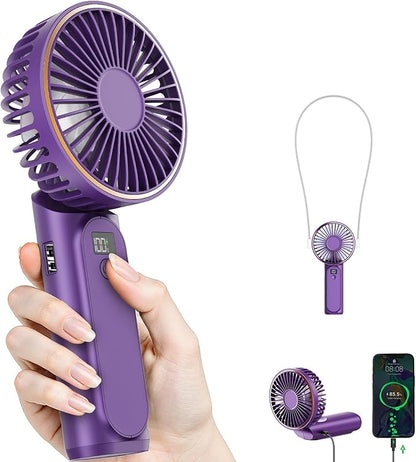 TUNISE Portable Handheld Fan, 180 Adjustable, 6 Speed Wind, USB Rechargeable by TUNISE