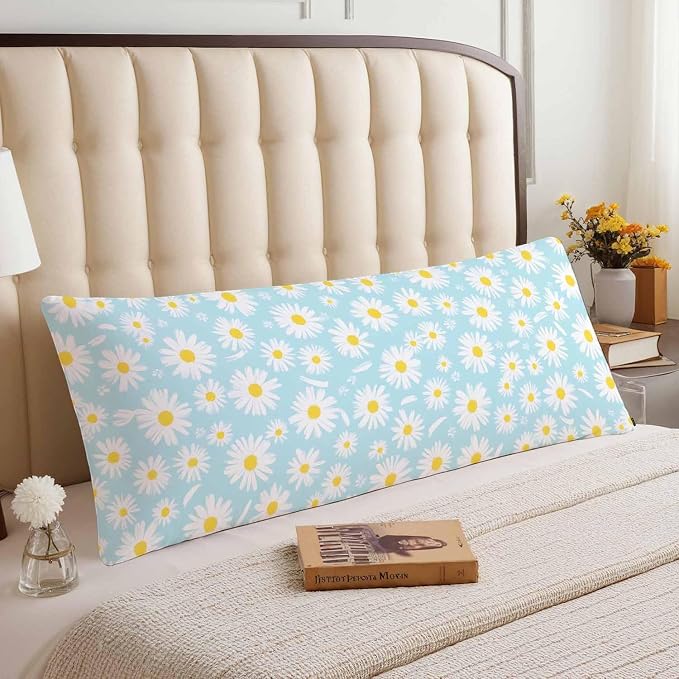 Daisy Body Pillows Covers for Adults, Blossom Daisy Large Body Pillow Covers - Image 3