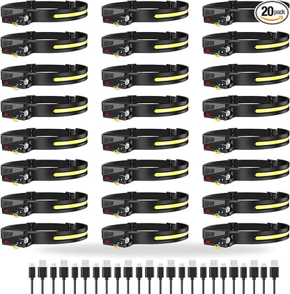 20Pack Headlamp Rechargeable, 1000 Lumen Headlamps by LytoybeLightFactory