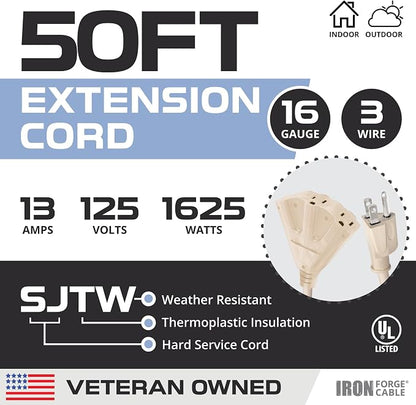 Iron Forge Cable Weatherproof 50 Ft Outdoor Extension Cord - Image 2