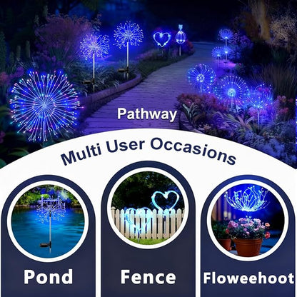 210 LED Solar Firework Lights, 8 Modes Solar Garden Lights Outdoor Waterproof - Image 6