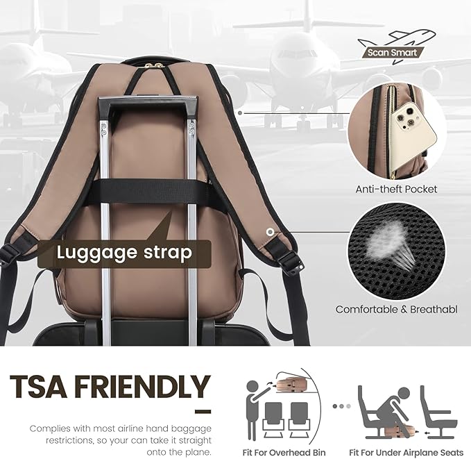 LOVEVOOK Laptop Backpack for Women 15.6 inch, Cute Womens Travel Backpack Purse - Image 7
