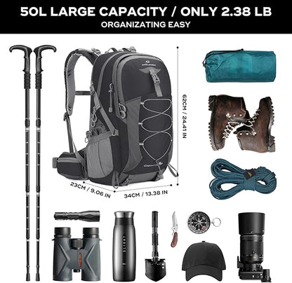 Maelstrom Hiking Backpack, Camping Backpack, 50L Waterproof Hiking Daypack - Image 3