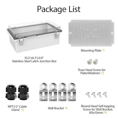 LeMotech Electrical Box, IP67 Waterproof Hinged Clear Cover Stainless Steel - Image 8