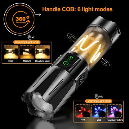 Super Bright Flashlight High Lumens 100000 Rechargeable, Powerful 50W LED - Image 4