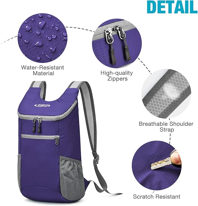 G4Free 11L Ultra Lightweight Backpack Small Foldable Rucksack Unisex Hiking Bag - Image 6