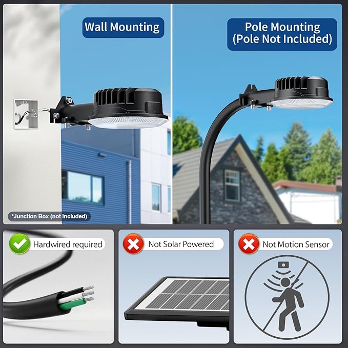Olafus 170W LED Barn Light, Dusk to Dawn Outdoor Lighting - Image 3