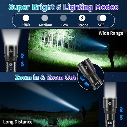 Rechargeable Flashlights High Lumens 2Pack, 5Modes Super Bright Flashlight - Image 2