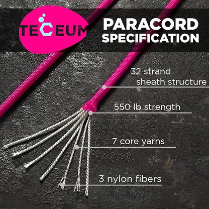 TECEUM 5/32" Paracord Rope 1000 – 1000ft / 200ft / 100ft / 50ft – Tactical - Image 2