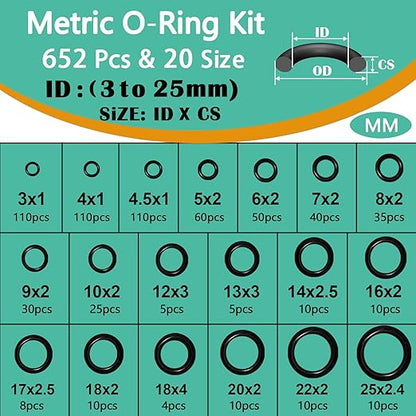 XBVV 32 Size 705 Pcs Plumbing Washers and O-Ring Kit 2-in-1 Rubber Gasket - Image 2