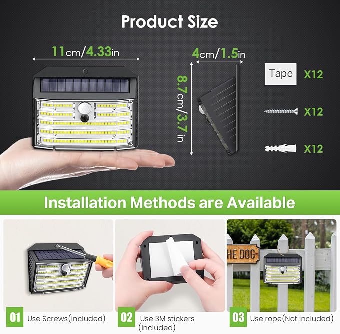 Solar Motion Lights Outdoor, Ultra Bright Solar Fence Lights - Image 4