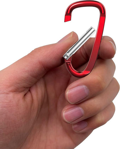2.4" 24pcs Small Carabiner Clip Keychain, Aluminum D Ring Shape Clips - Image 4