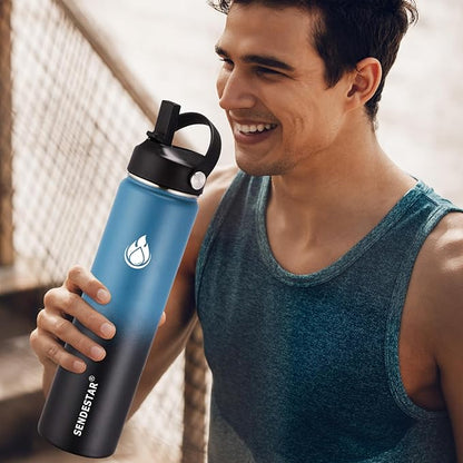 SENDESTAR Water Bottle 40oz Double Wall Vacuum Insulated Leak Proof Stainless - Image 4