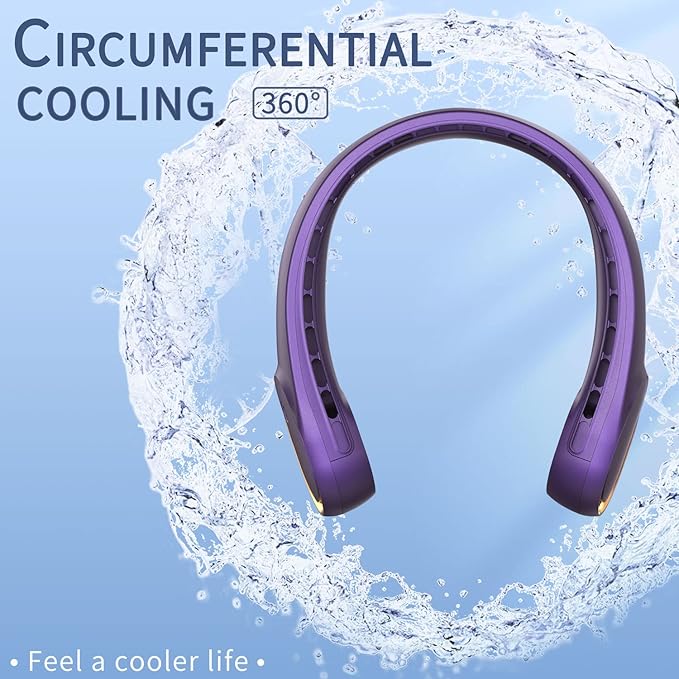 FrSara Neck Fan, Portable Personal Fan Strong Wind, Air Volume, 360° Cooling - Image 5