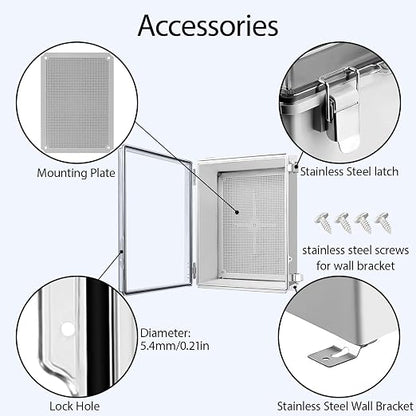 LeMotech Electrical Box, IP67 Waterproof Hinged Clear Cover Stainless Steel - Image 4