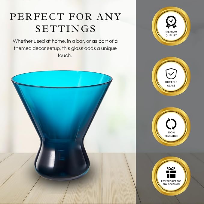 13-Ounce Colorful Pastel Plastic Stemless Martini Glasses, Champagne & Cocktail - Image 4