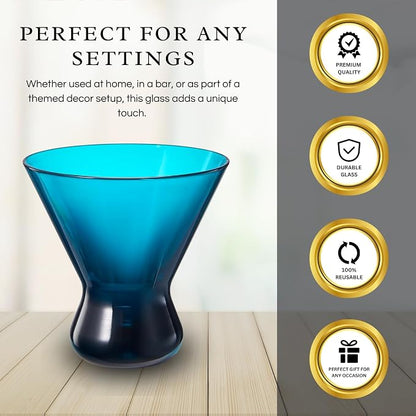 13-Ounce Colorful Pastel Plastic Stemless Martini Glasses, Champagne & Cocktail - Image 4
