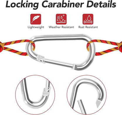 24pc Aluminum Carabiner Clip D Ring, Keychain Spring Hook, Small Carabiners Set - Image 4