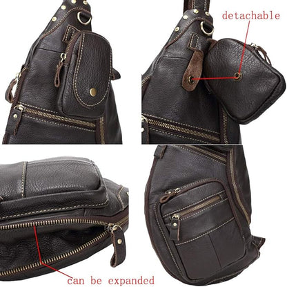 Leather Sling Bag Crossbody Backpack - Image 5