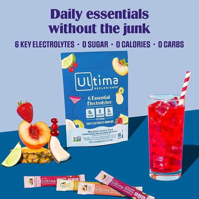 Ultima Replenisher Daily Electrolyte Powder – Mocktini Variety Pack, 16 - Image 2