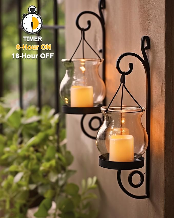 Homemory 12PCS Auto Timer Flameless Votive Candles, Flickering Battery Operated - Image 2