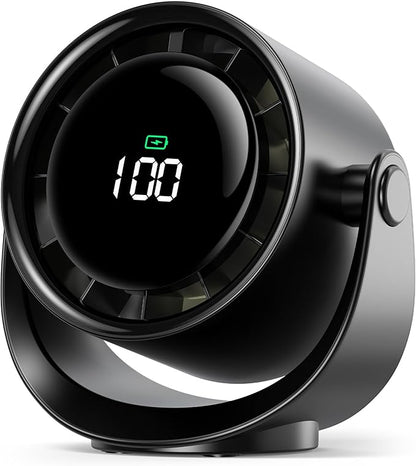 Koonie Desk Fan, LED Display Mini Table Fan, Rechargeable Personal Fan by Koonie