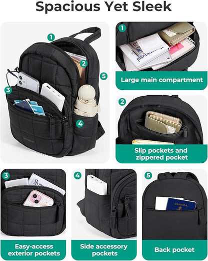 BAGSMART College Laptop Backpack, Mini Backpack - Image 4