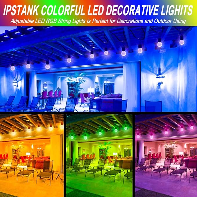 96FT Solar Outdoor String Lights, 30 Shatterproof Edison Bulbs, Dimmable Color - Image 9