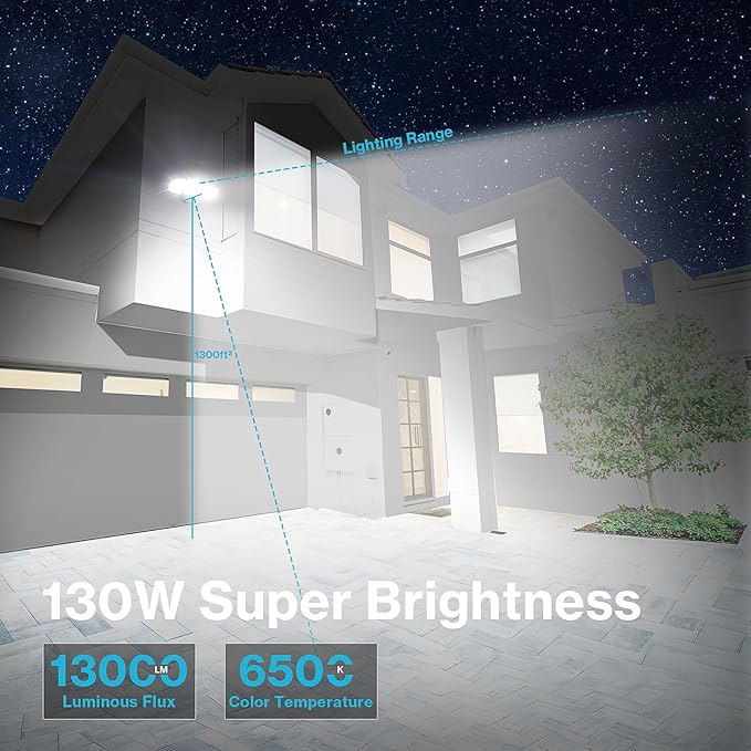 Olafus 130W Flood Lights Outdoor, 13000LM Super Bright LED Flood Light - Image 2
