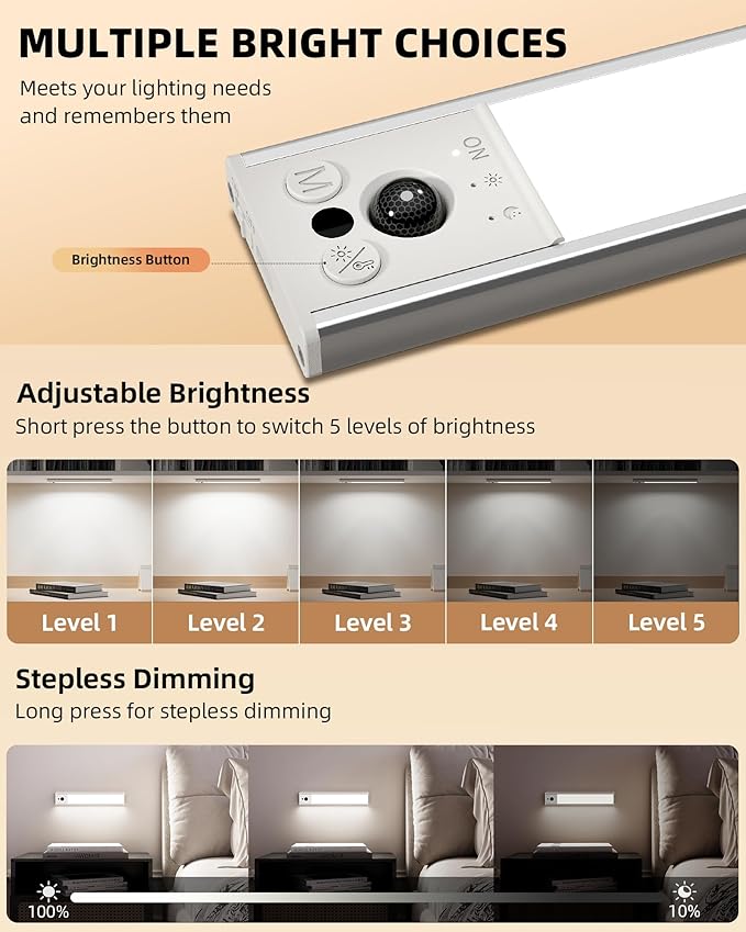EZVALO 10inch Under Cabinet Lighting, LED Motion Sensor Light Indoor, 2400mAh - Image 6
