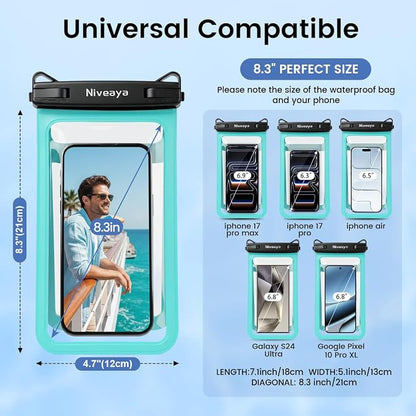 Niveaya Double Space Waterproof Phone Pouch, IPX8 Phone Case - Image 3