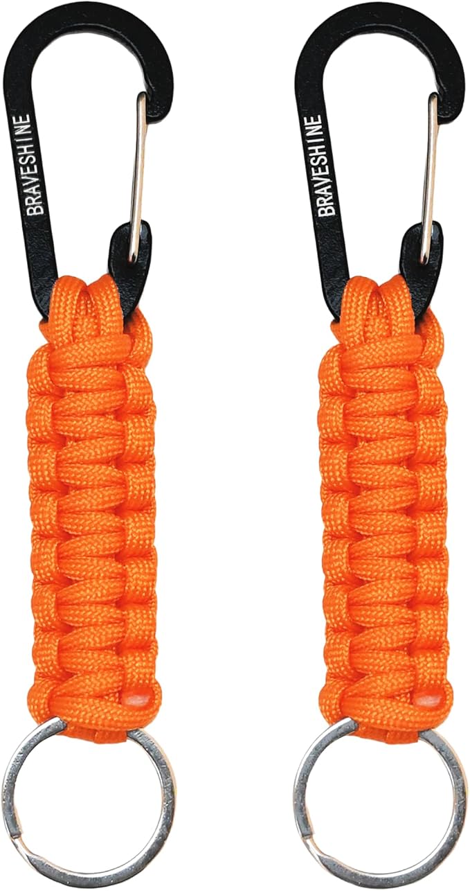 BRAVESHINE Paracord Keychain Carabiner Clip, D Ring Lanyard Hanger Stroller Hook by BRAVESHINE