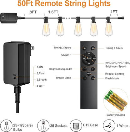 50FT Outdoor String Lights - Image 8
