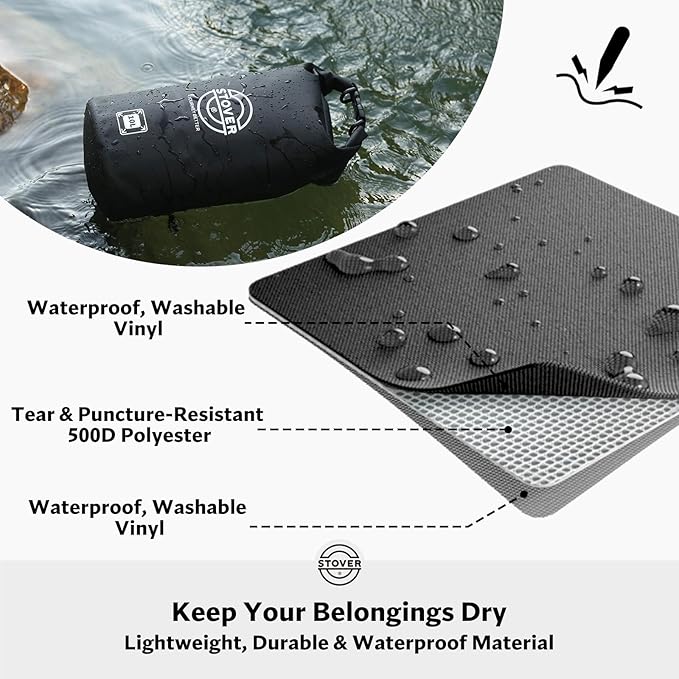 STOVER 5/10/25/30/40/55L Waterproof Dry Bag- Roll-Top Backpack w/Phone Case- - Image 2