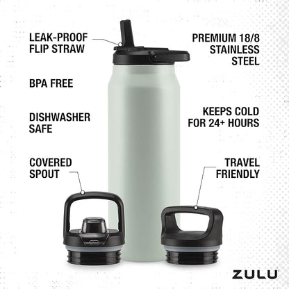 ZULU Base 40oz Stainless Steel Water Bottle - Image 4