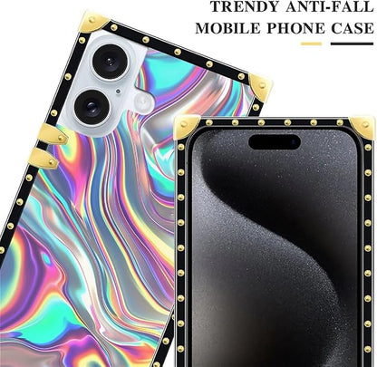 Compatible with iPhone 16 Plus Case, Holographic Abstract Iridescent Textures - Image 5