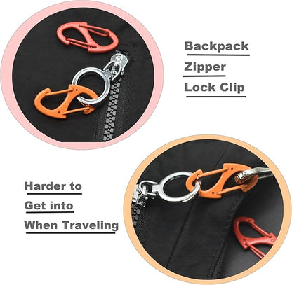 Small Carabiner Clips 1.6 inch Metal Double Sided Spring Gate Snap Hooks - Image 3