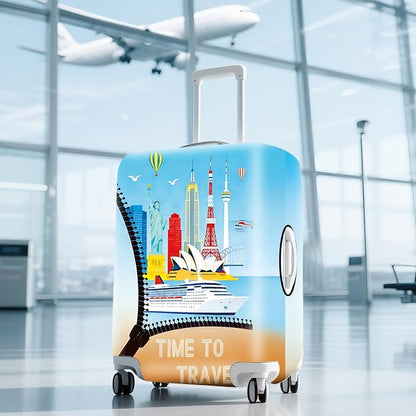 ANNA QUEEN Worldwide Travel Airplane Luggage Cover, Stretchable Suitcase - Image 9