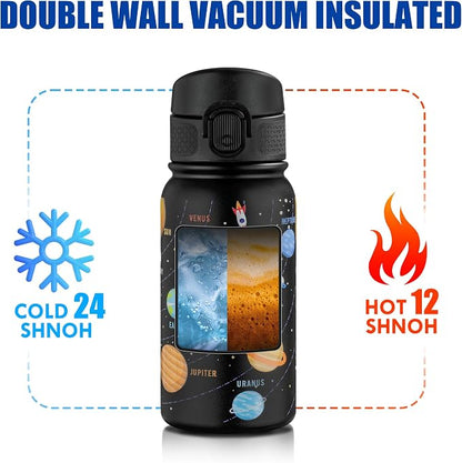 OLDLEY 12oz Kids Water Bottle, Stainless Steel Insulated Water Bottle - Image 6