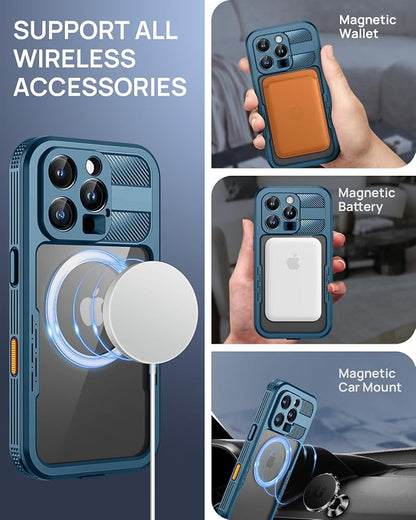 Lanhiem Magnetic for iPhone 16 Pro Case, IP68 Waterproof Dustproof Case - Image 3