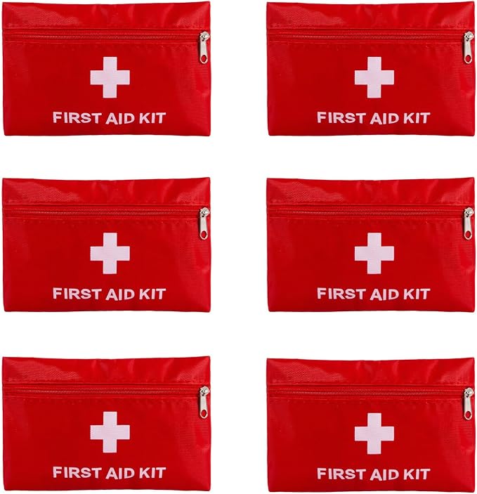 QCWN 6 Pack Empty First Aid Bag Mini Medical Kit Pouch Small Travel Emergency by QCWN