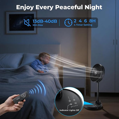 AMACOOL 10'' Foldable Oscillating Fan, 20000mAh Battery Operated - Image 5
