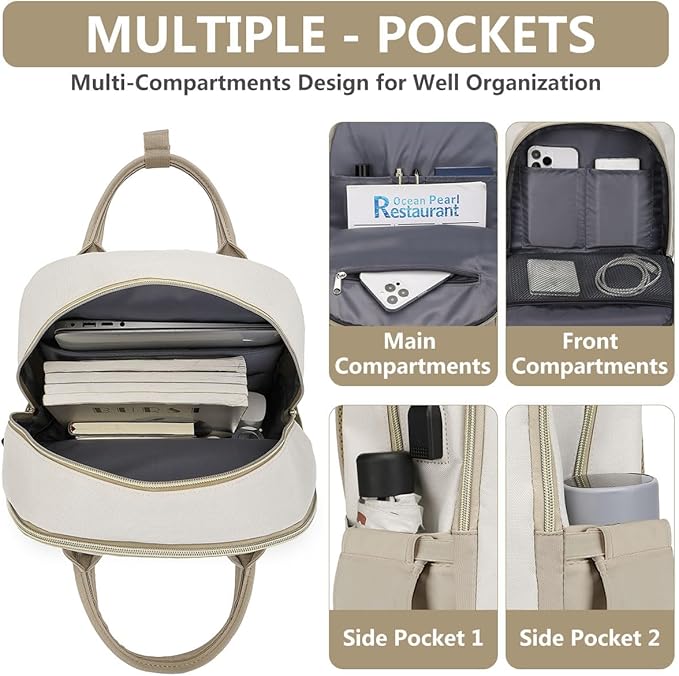 Backpack for Women Laptop Bag: Work Travel Backpacks Fits 17 inch Computer - Image 3