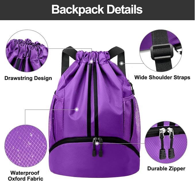 Hoedia Sports Drawstring Backpack - Image 6