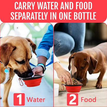 Dog Travel Water Bottle W/Collapsible Bowls - Image 4