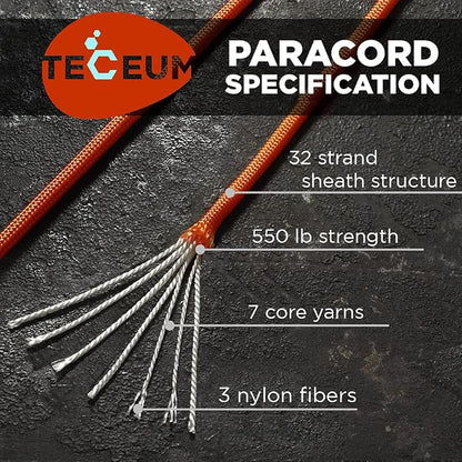 TECEUM 5/32" Paracord Rope 1000 – 1000ft / 200ft / 100ft / 50ft – Tactical - Image 2