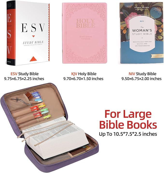 FINDCOZY Bible Cover for Women, Durable Carrying Book Case Church Bag for - Image 2