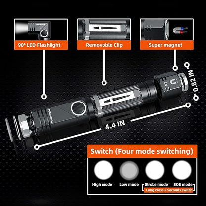 NICRON Flashlight, N7 600 Lumens Tactical Flashlight 2 Pack, 90 Degree Ip65 - Image 3